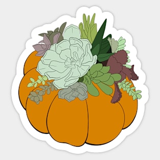 Orange Succulent Pumpkin Sticker